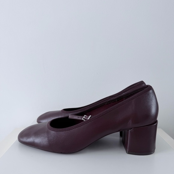 ZARA Burgundy Mary Jane Block Heel Pumps EU 39/ US 8-8.5 - Picture 3 of 11